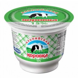 СЗМЖ Сметанный продукт Альпийская коровка 15% 200гр
