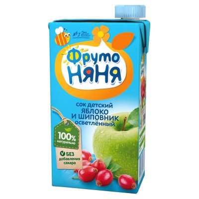 АКЦИЯ!!! Сок ФрутоНяня яблоко шиповник  для детей  0,5л