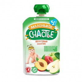 Пюре Маленькое счастье Фруктовый салатик 5+ 90гр гуалапак