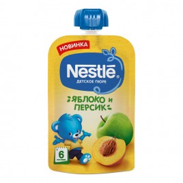 "NESTLE" Пюре Яблоко, персик 90г дойпак