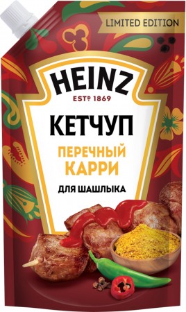 "HEINZ" Кетчуп перечный карри 320гр дой-пак