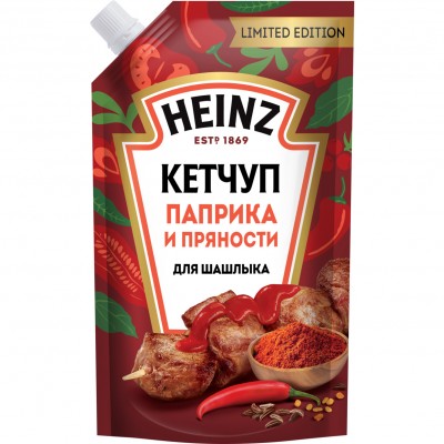 "HEINZ" Кетчуп паприка и пряности 320гр дой-пак