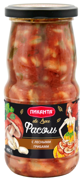 Фасоль Пиканта де Люкс с Лесными грибами 360гр ст/б