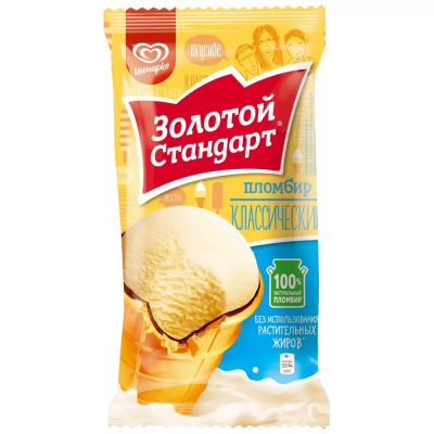 Мороженое Золотой Стандарт классический стаканчик ваф. 95г Инмарко