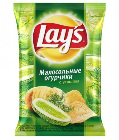 Чипсы Lay's Малосольные огурчики с укропом 125гр