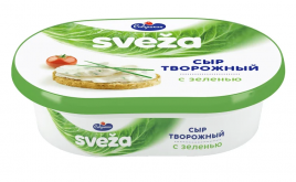БЗМЖ Сыр творожный Воздушный Sveza  с зеленью 60% 150гр ван. Савушкин