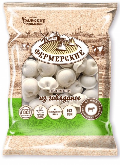 Пельмени Фермерские из говядины зам. 700гр ФУП