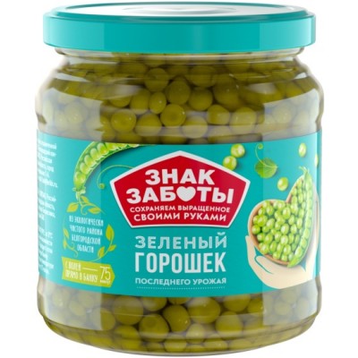 Горошек зеленый 400гр ст/б Знак Заботы