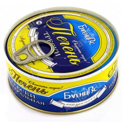 Печень трески  натуральная 230гр ж/б ключ БаренцРус