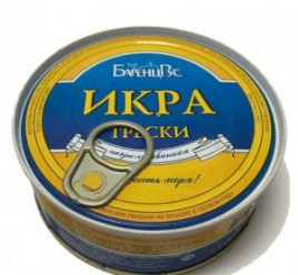 Икра трески стерилизованная ж/б ключ 240г БаренцРус