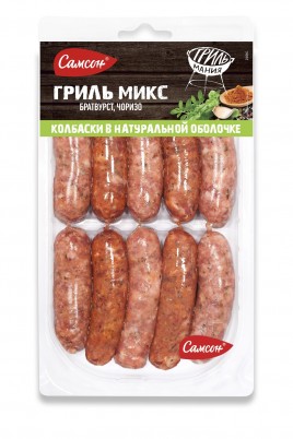 Колбаски Гриль Микс охл. лот. 320гр Самсон