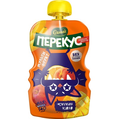 Пюре Сочный Перекус мультифрукт 140гр пауч