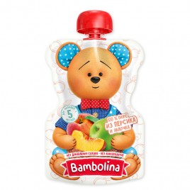 Пюре из персиков и яблок Бамболина 90гр пауч