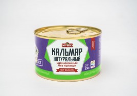 Кальмар натуральный шинкованный б/к ГОСТ 250гр ж/б ключ Спиро