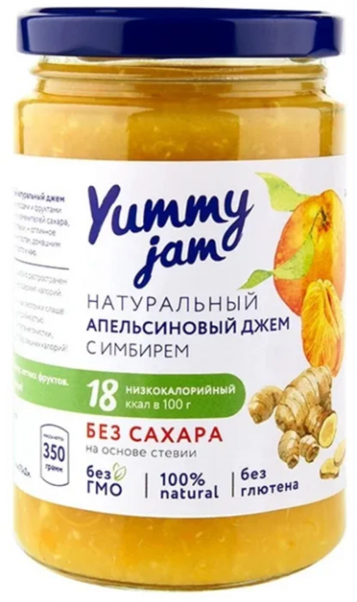 Джем апельсиновый с имбирем Ямми Джем 350гр ст/б