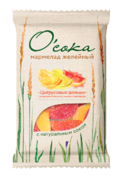 Мармелад желейный Осока Цитрусовые дольки 240гр Нева