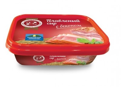 БЗМЖ Плавленый сыр с беконом  55% 180гр ванночка Джанкойский