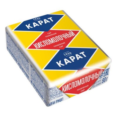 БЗМЖ Сыр плавленый Кисломолочный 45% Карат (фол) 90г