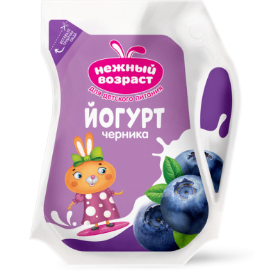 БЗМЖ Йогурт Черника 200гр кувшин Нежный Возраст