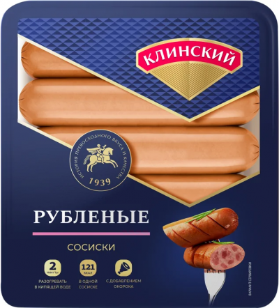 Сосиски Рубленые со сливочным сыром 300гр Клин